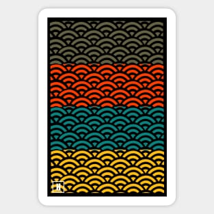 Retro Japanese Clouds Pattern RE:COLOR 02 Sticker